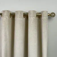 دوعدد  کنار پرده (والن) پانچ مخمل،  رنگ کرمی