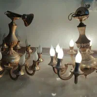 دو عدد لوستر 10شعله رنگ طلایی|لوستر و چراغ آویز|مشهد, تربیت (صدف)|دیوار