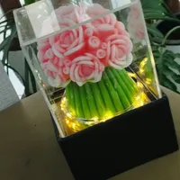 باکس دسته گل شمع و شمع باظرف دفرمه|گل مصنوعی|گناباد, |دیوار