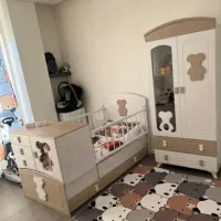 سرویس چوب سیمونی مدل تدی کمد ویترین تخت نوزاد