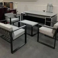 میز مژگان اداری صندلی کارمندی نیم ست f10