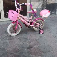 دوچرخه ۱۲ دخترانه کمکی نو سبد نو