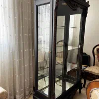 ویترین چوب راش درجه یک با آینه و چراغ|بوفه، ویترین، کنسول|اصفهان, سعادت‌آباد|دیوار