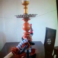 قلیان چوبی گردو اصل شلاقی کوک دوسیب دسته استخوان