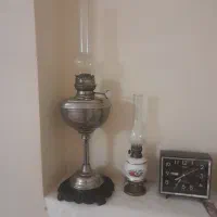 سماور نفتی  و برقی برنزی شمعدان چراغ انگلیسی هویه|کلکسیون اشیاء عتیقه|همدان, |دیوار