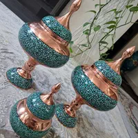 ظرف مسی فیروزه کاری