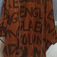 شومیز کبریتی قهوه ای طرح دار