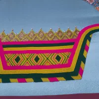 دوخت لباس بندری زدن شلوار نگینی و کمه ای