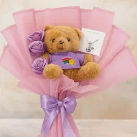 باکس هدیه زیورآلات دسته گل عروسکی