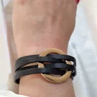 دستبند چرم استیل نو