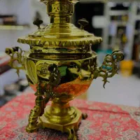 سماور زغالی ذغالی نو اکبند قدیمی سنگین عتیقه برنجی