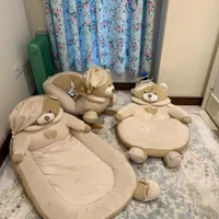 مبل و راکر و تشک خرسی کودک رنگ کرم