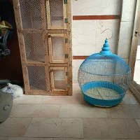 مرغ وخروس گلین قفس سه طبقه چوبی و قفس طوطی|حیوانات مزرعه|اسلام‌شهر, مطهری|دیوار