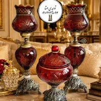 تولیدی شمعدان لاله کریستالی خورشیدی پایه آنتیک