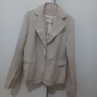 کت شلوار رنگ کرم  راه راه