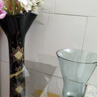 سه عدد گلدان شیشه ای|گل مصنوعی|اصفهان, گلستان|دیوار
