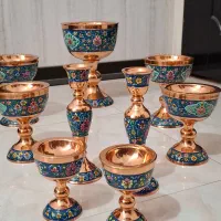 فروش به دلیل نیاز مالی.ظرف هفتسین ۹تکه مسی سنگین