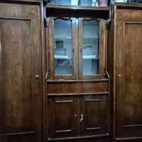 کمد سه تکه ویترین دار و دراور هفت کشو