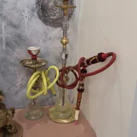 جفت قلیان برنجی و یک کباب پز