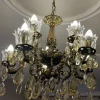 لوستر برنز ۵شاخه دو طبقه|لوستر و چراغ آویز|تهران, امیر بهادر|دیوار