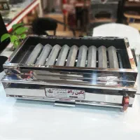 کباب پز گازی ذغالی استیل 60 سانتی نگین راد