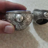 دوعدد انگشتر بزرگ‌ قاجاری نقره