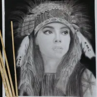 آموزش و طراحی چهره سیاه قلم هدیه تولدولنتاین عشق