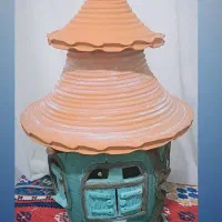 آباژور سفالی کلبه