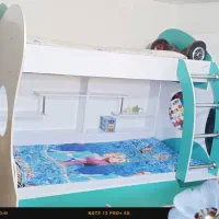 فروش تخت دو طبقه همراه با چهار عدد کشو پله ای