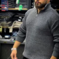 بافت نیم زیپ باکسی ترند NO1 تکی به قیمت عمده|لباس|یاسوج, |دیوار