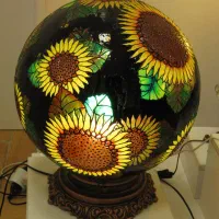 آباژور گوی بزرگ با قطر 40 دست ساز و نایاب و یونیک|چراغ خواب و آباژور|ساری, |دیوار