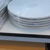 چینی سفید گردو چهار گوش لب طلا