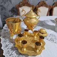 سرویس برنجی ابکاری طلا تزئینی دکوری