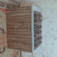 اجاق گاز5شعله ترموکو و جرقه دار با کابینت در حد نو