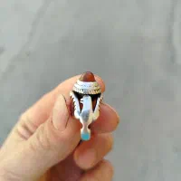 انگشتر نقره قدیمی دست ساز  دوبر کفتر