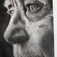 طراحی چهره سیاه قلم