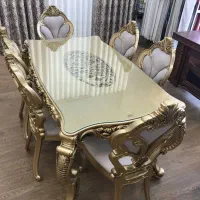 میز ناهار خوری ۶نفره سلطنتی گلد|میز و صندلی غذاخوری|رشت, سعدی (تختی)|دیوار