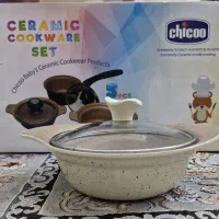 سرویس قابلمه ۵ تیکه چدن گرانیتی نوزادی برند چیکو|اسباب و اثاث بچه|یزد, |دیوار