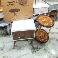 میز تلفن دو کشو و فانتزی صنایع چوب و فلز حنفی