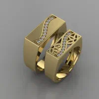 حلقه ست طلا روس نگین دار