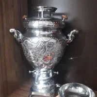 سماور گازی  قلم کاری  سالم و تمیز
