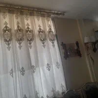 دو عدد پرده پذیرایی حریر  خامه دوری