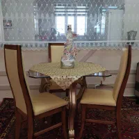 نهار خوری 4 نفره با میز کنده کاری شده مناسب جهاز|میز و صندلی غذاخوری|مرند, |دیوار