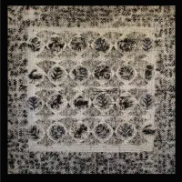 نقاشی چاپ لینوکات و دوخت روی بوم