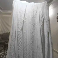 پرده حریر سفید پر چین سالم|پرده، رانر، رومیزی|قم, زنبیل آباد|دیوار