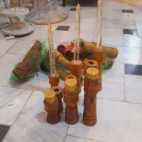 شمعدان های چوبی سه تایی اک