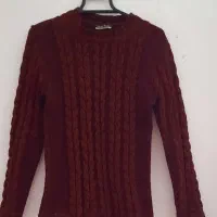 بلوز بافت مخمل گرم زرشکی نو