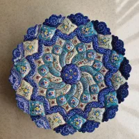 بشقاب مسی میناکاری