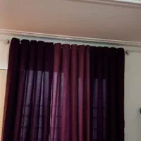 پرده پانچ گونی بافت بهمراه پرده مخمل تراس|پرده، رانر، رومیزی|لاهیجان, فیاض|دیوار
