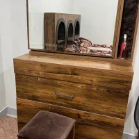 تخت وپاتختی ومیز آرایشی|تخت و سرویس خواب|دوگنبدان, |دیوار